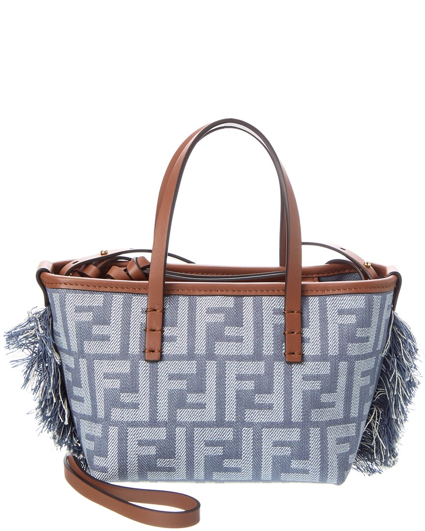 Fendi Roll Mini Ff Denim & Leather Tote