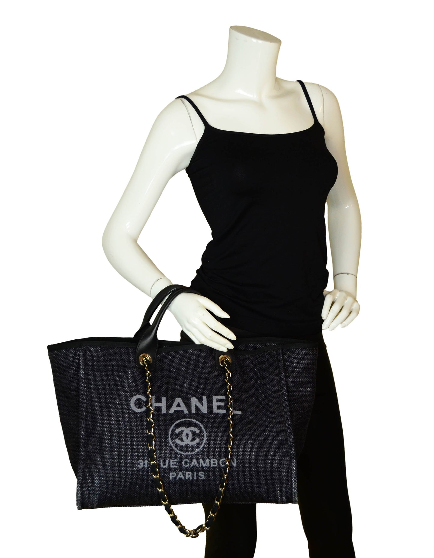 Chanel Black Woven Straw Raffia Medium Tote Bag - Rovelle Bags