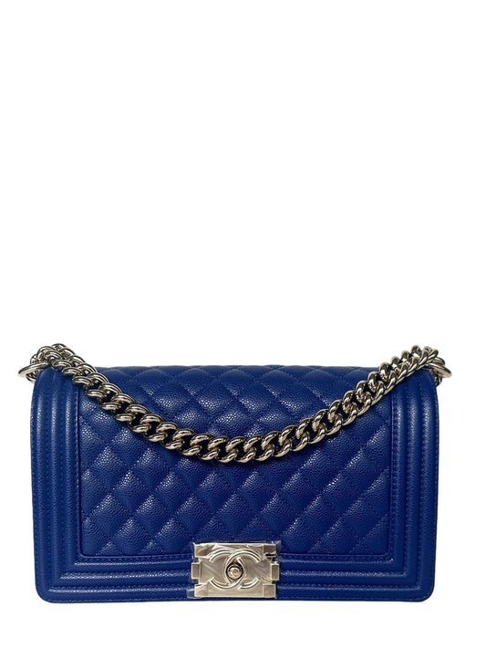 Chanel NEW Cobalt Blue Caviar Leather Handbag - Rovelle Bags