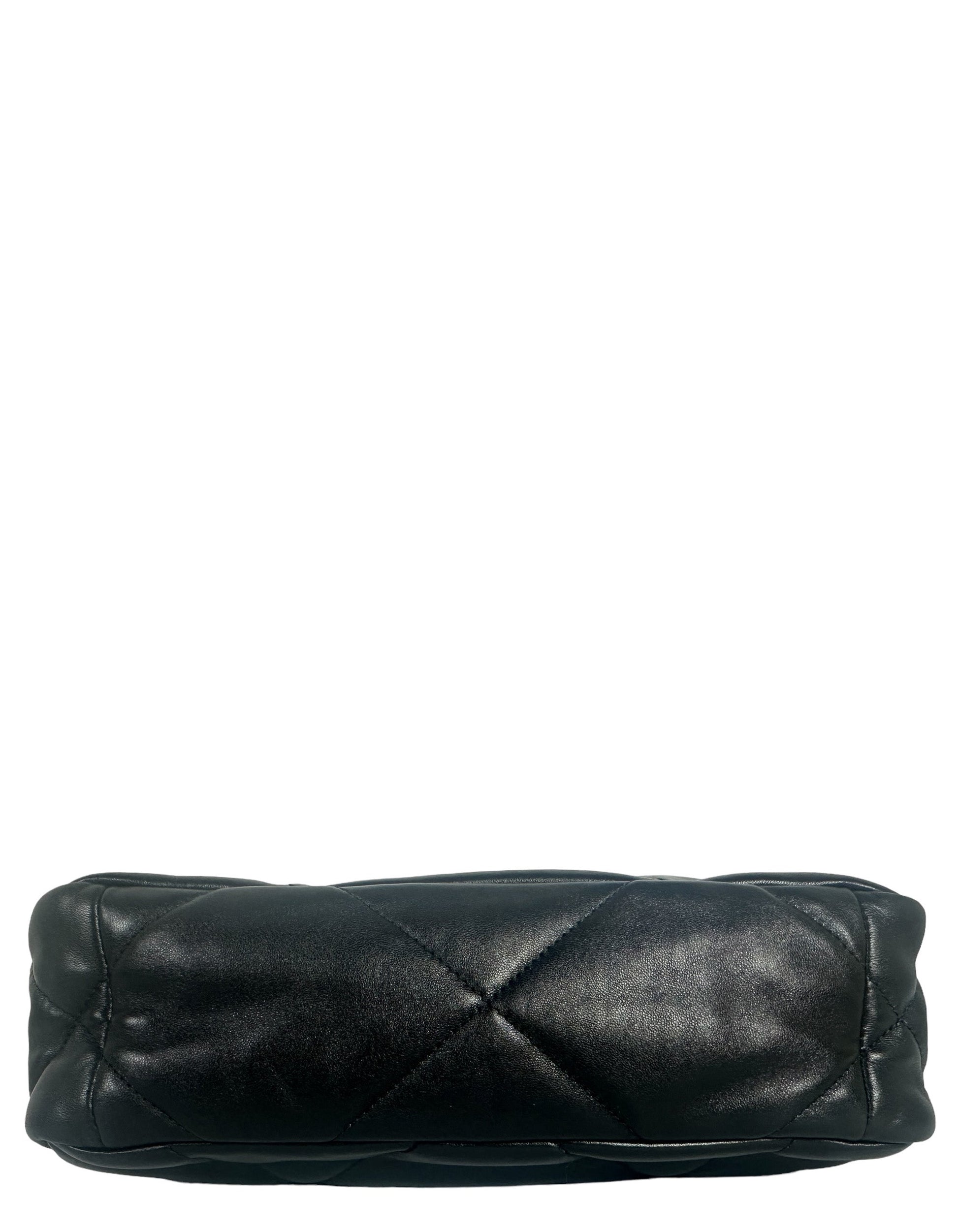 Chanel Silvertone Black Lambskin Quilted Medium Handbag - Rovelle Bags