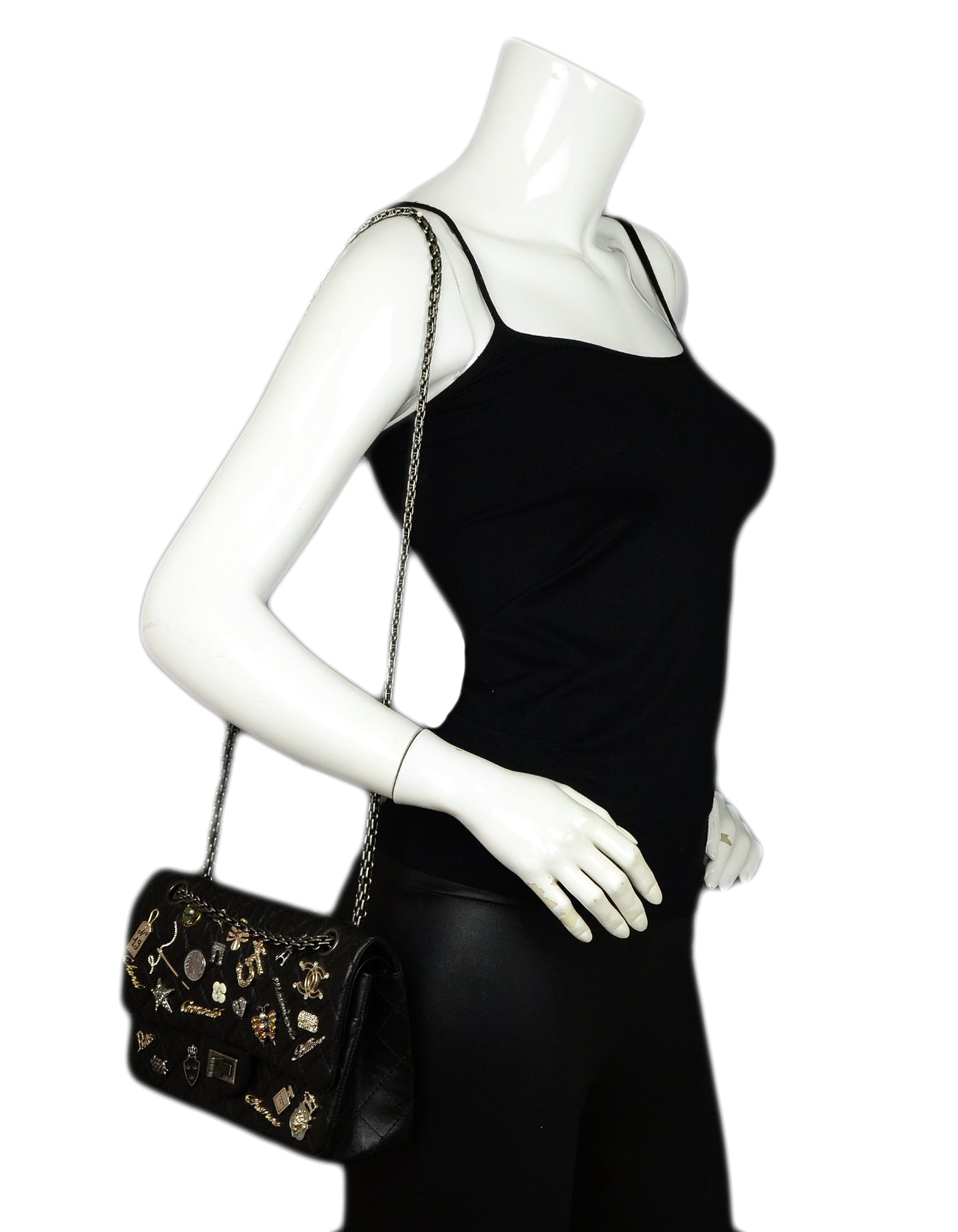 Chanel Black Calfskin Quilted 2.55 Lucky Flap Bag - Rovelle Bags