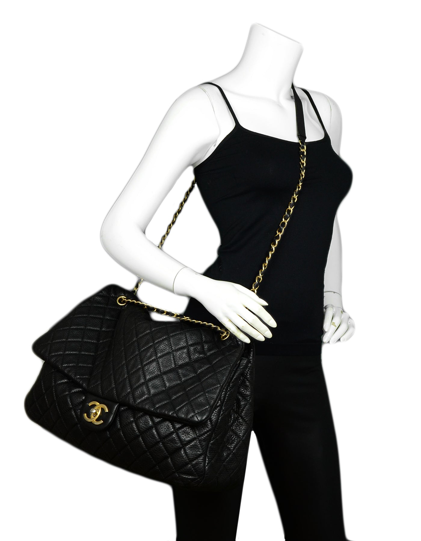 Chanel Black Calfskin Leather Airlines XXL Flap Bag - Rovelle Bags