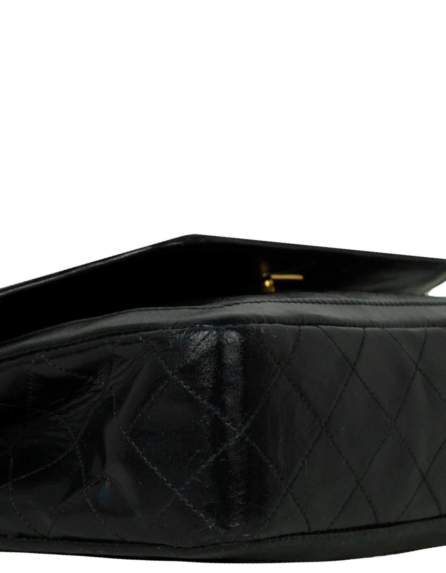 Chanel 1990s Navy Lambskin Quilted CC Flap Bag - Rovelle Bags