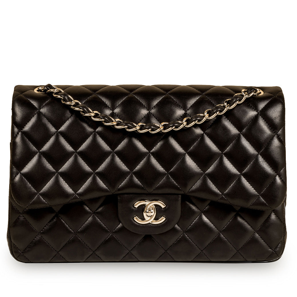 Chanel Classic Flap Lambskin Black Shoulder Bag Style 54