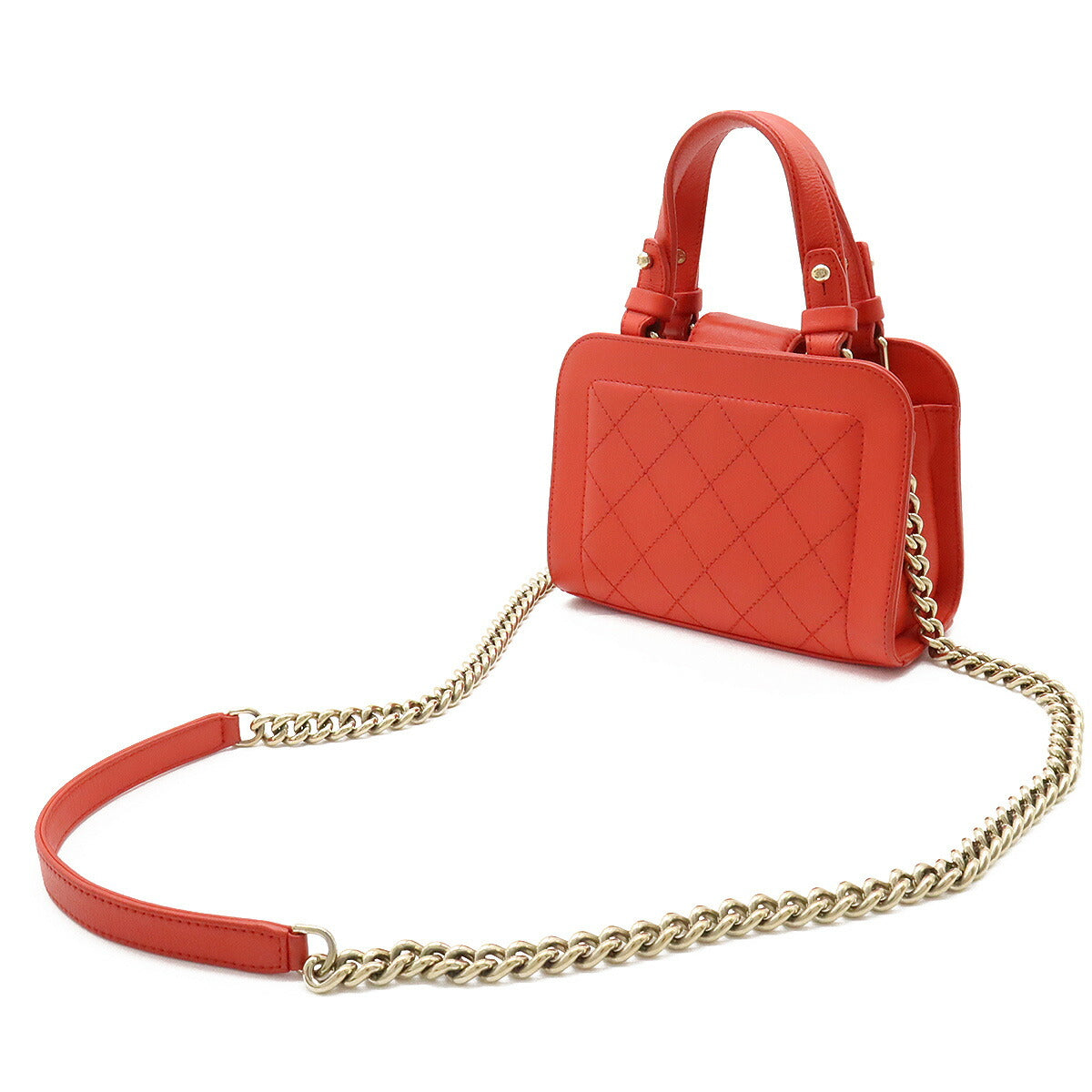 Chanel Leather Matelassé 2way Handbag