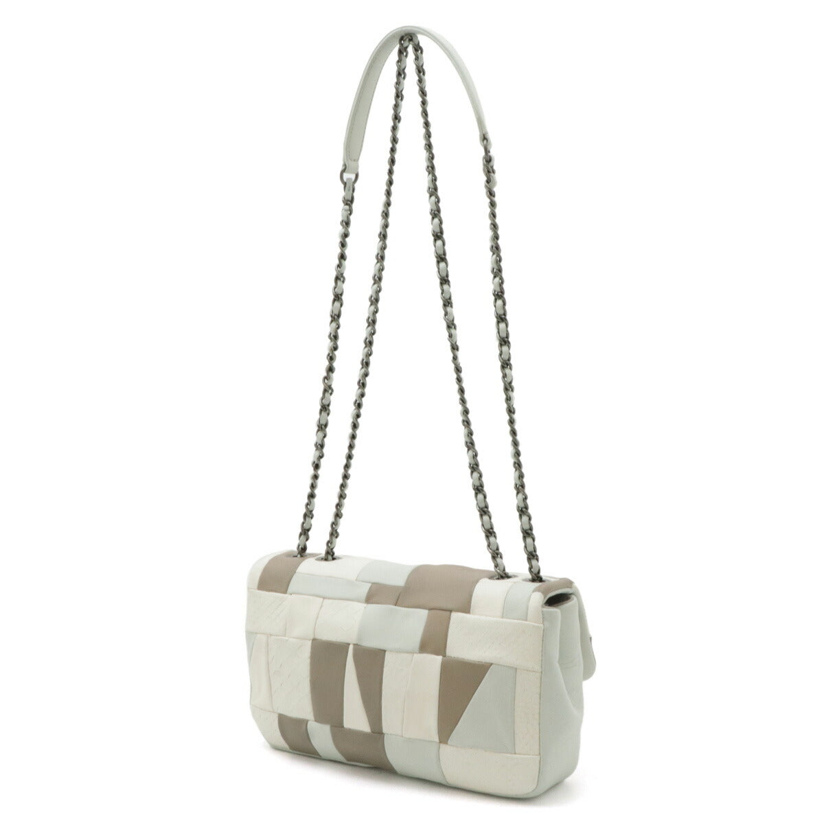 Chanel Leather Python Patchwork Coco Chain Shoulder Bag