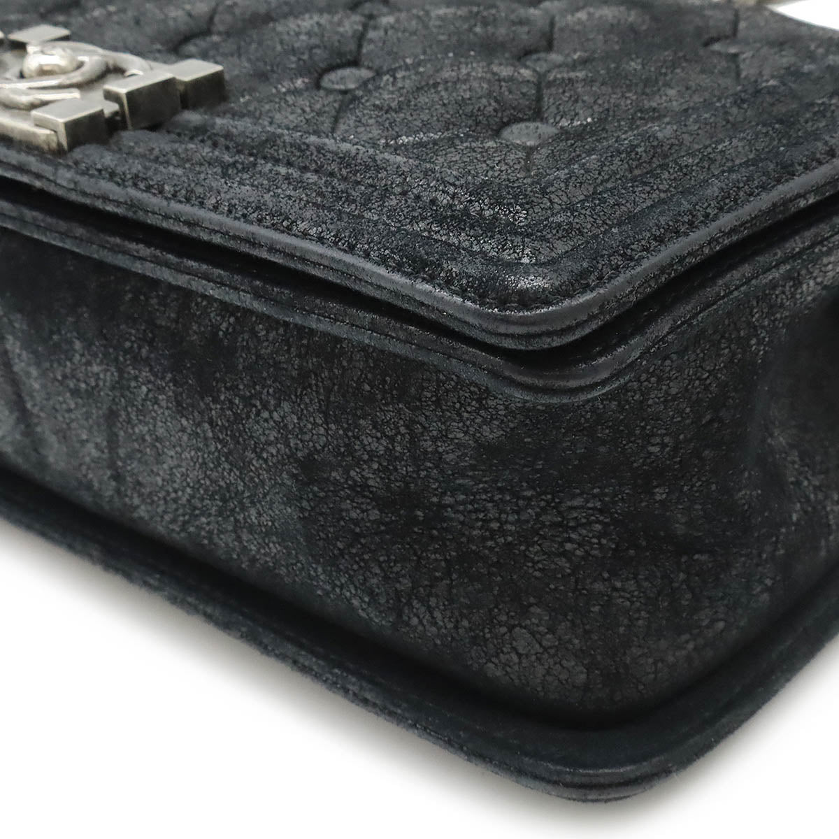 Chanel Suede Leather Boy Chanel Chain Shoulder Bag