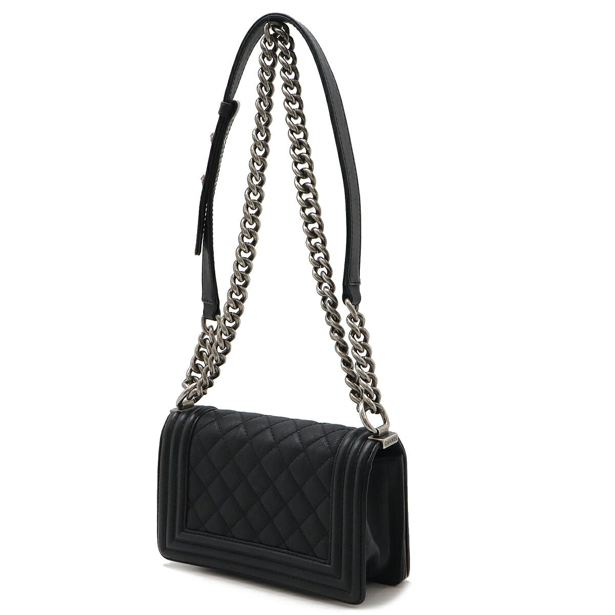 Chanel Leather Boy Chanel Matelasse Coco Chain Shoulder Bag Black