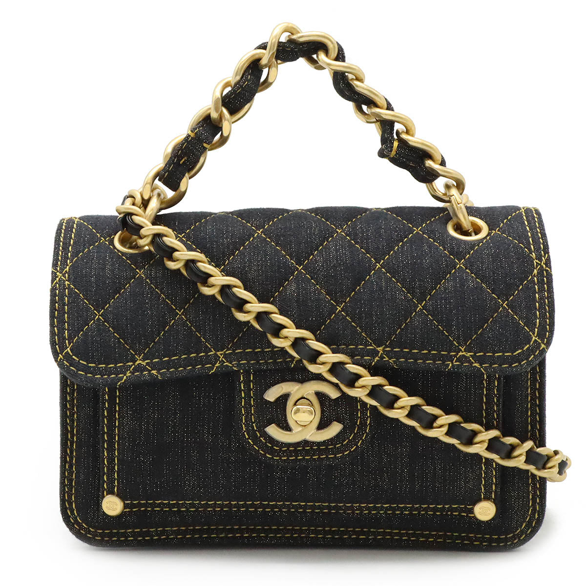 Chanel Denim Matelasse Coco 2way Shoulder Bag AS4051