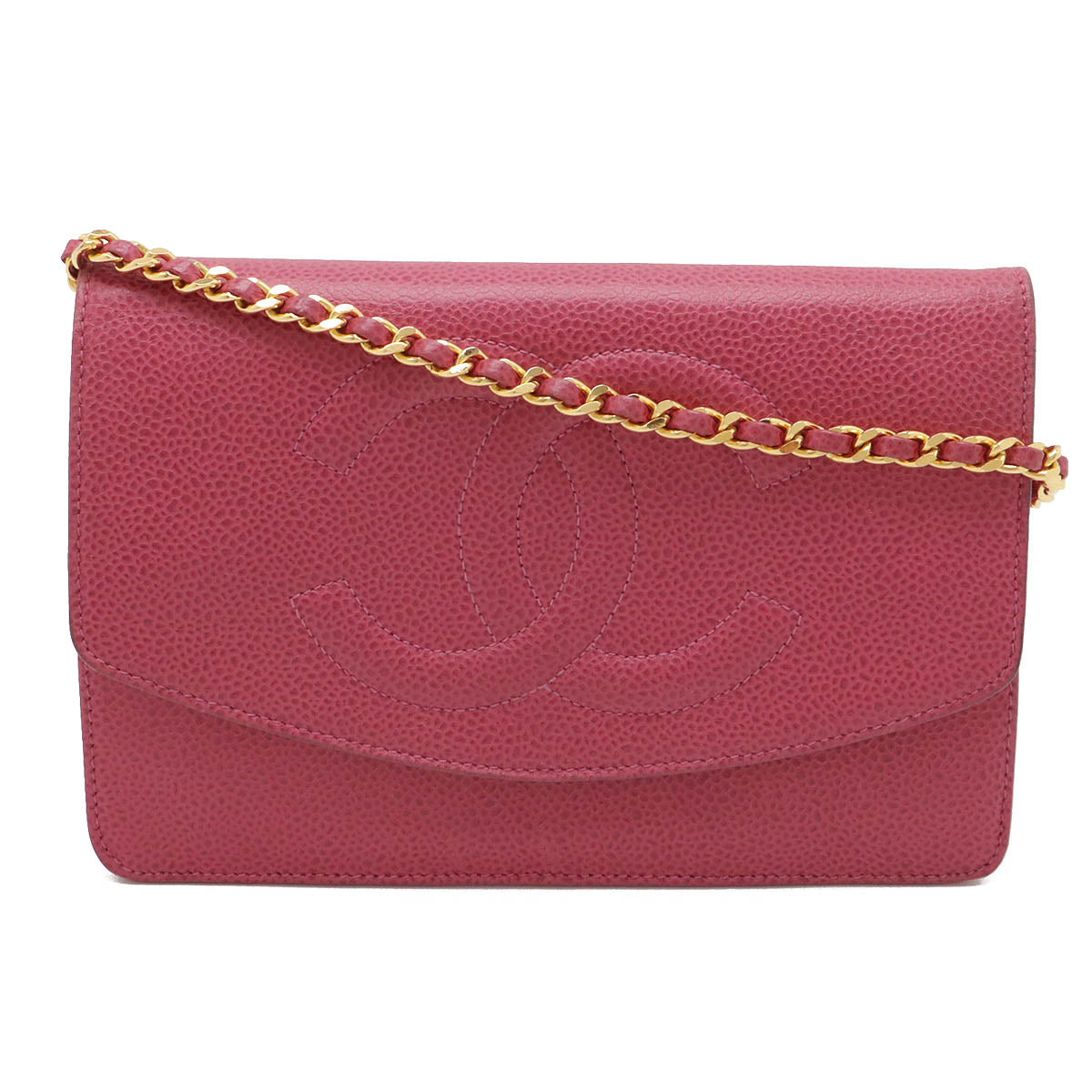 Chanel Caviar Leather Coco Chain Wallet 2way Shoulder Bag A13509