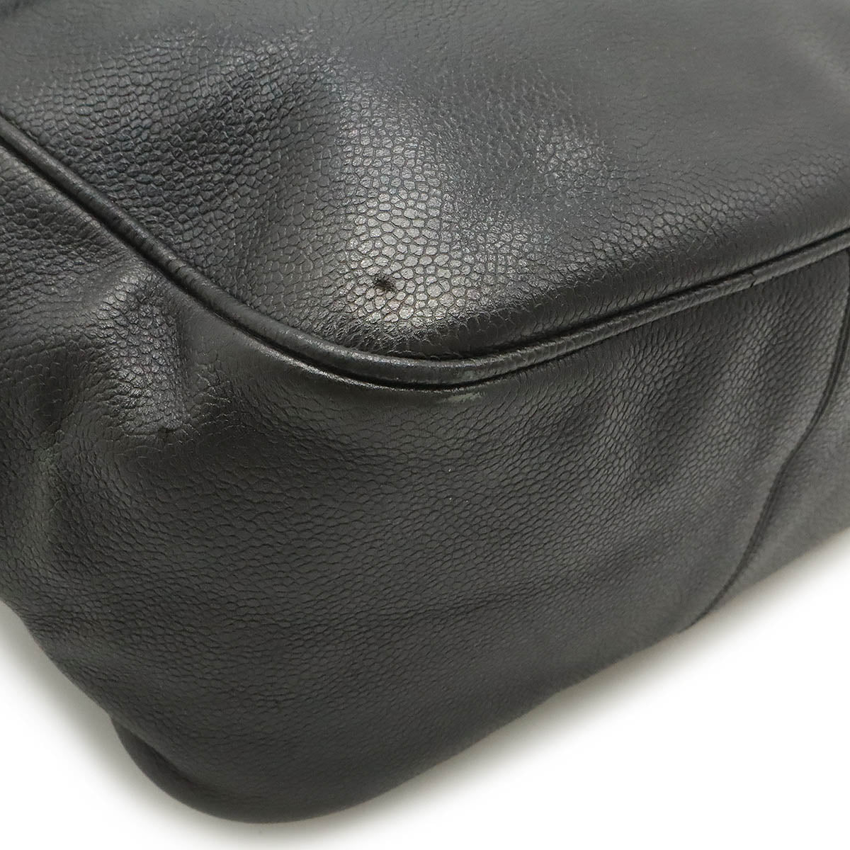 Chanel Caviar Skin Coco Ball Coco Drawstring Backpack Leather Black