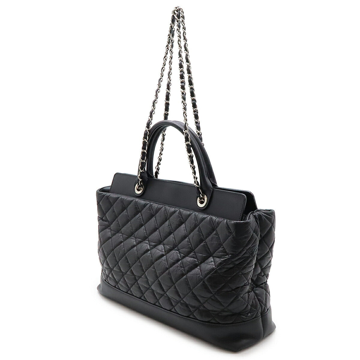 Chanel Leather Portobello Matelasse 2way Bag Black
