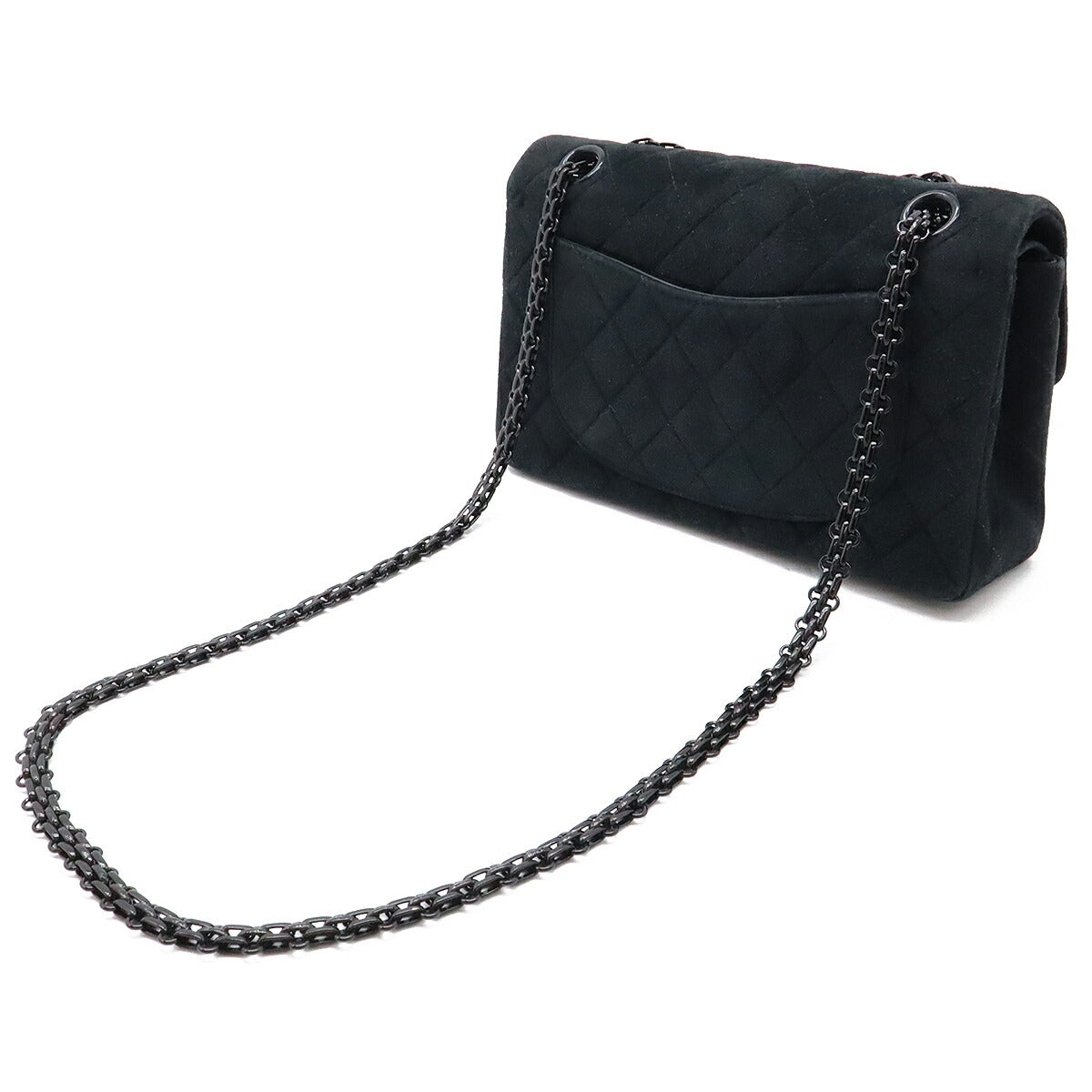 Chanel Suede 2.55 Matelassé Double Flap Chain Shoulder Bag A37586