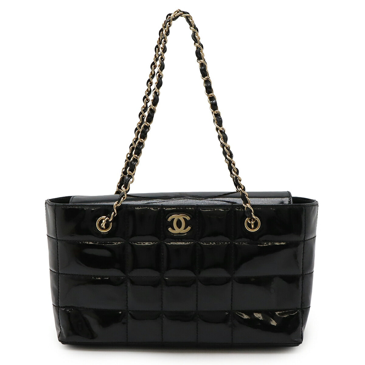 Chanel Choco Bar Patent Leather Shoulder Shoulder Bag - Rovelle Bags