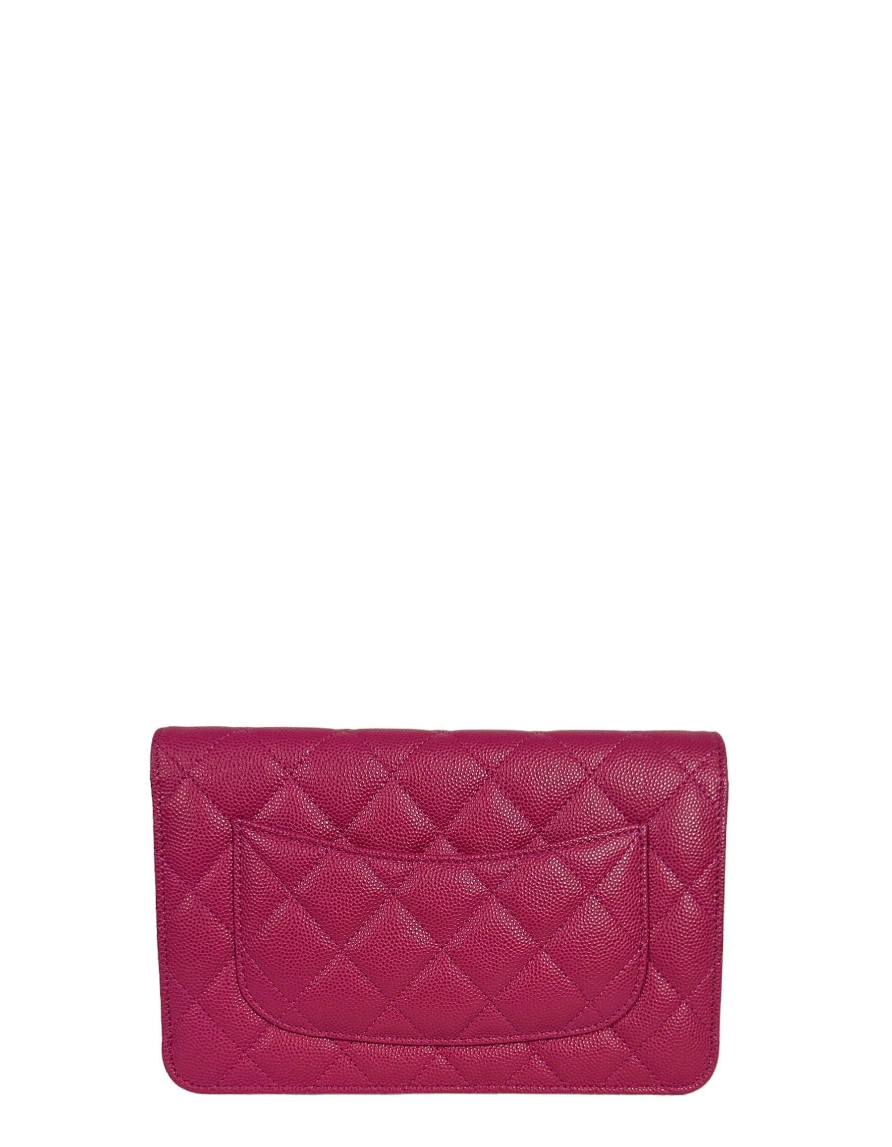 Chanel 2022 Fuchsia Quilted Caviar Leather Crossbody Bag - Rovelle Bags