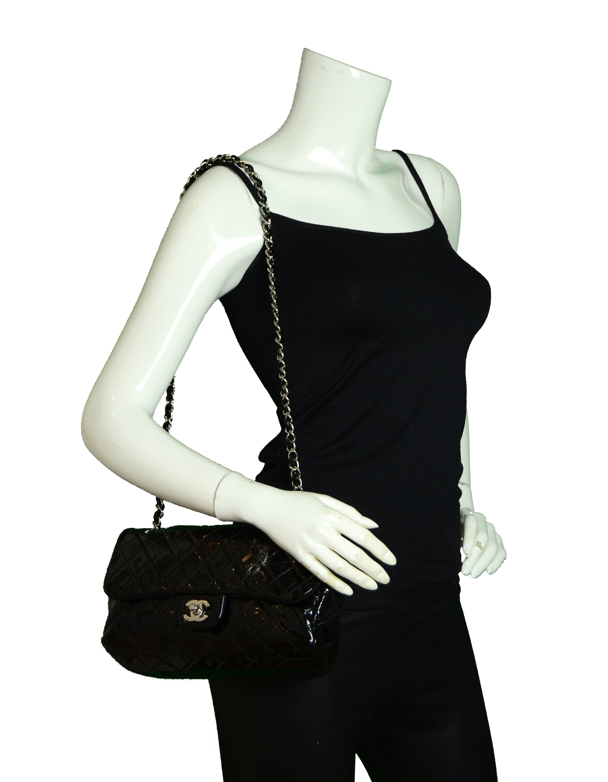 Chanel Black Mesh & Patent La Tote Bag - Rovelle Bags