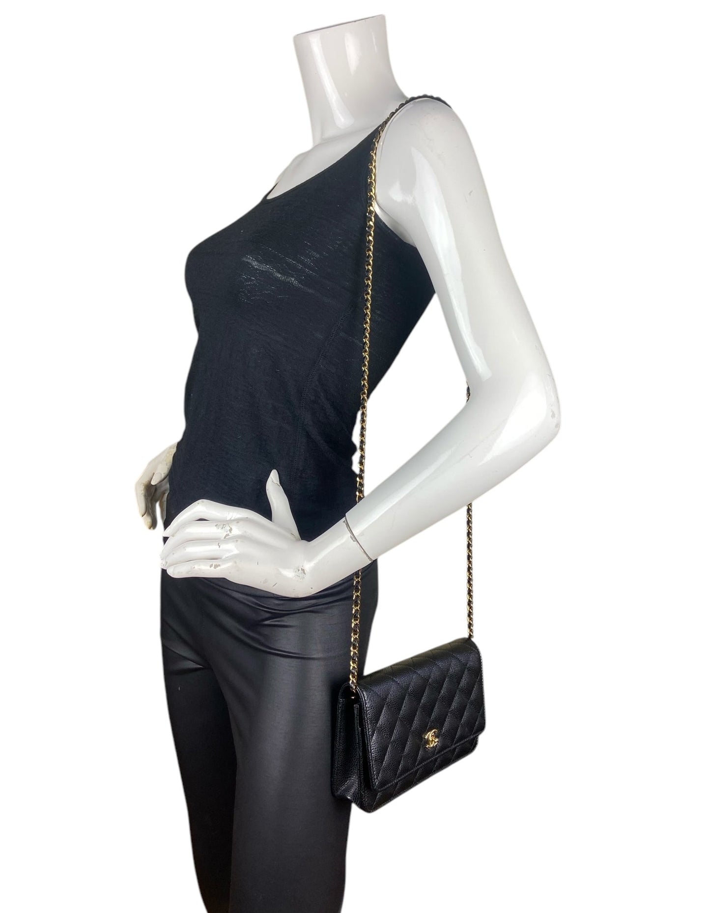 Chanel Black Caviar Leather Twistlock WOC Crossbody Bag - Rovelle Bags