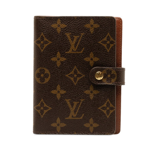 Louis Vuitton Monogram Agenda PM Handbook Cover Binder R20005 Brown PVC Leather Louis Vuitton