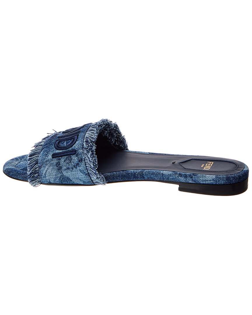 Fendi Sunshine Denim Sandal, 37, Blue