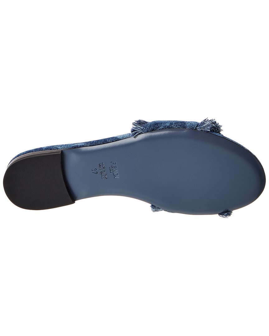 Fendi Sunshine Denim Sandal, 37, Blue