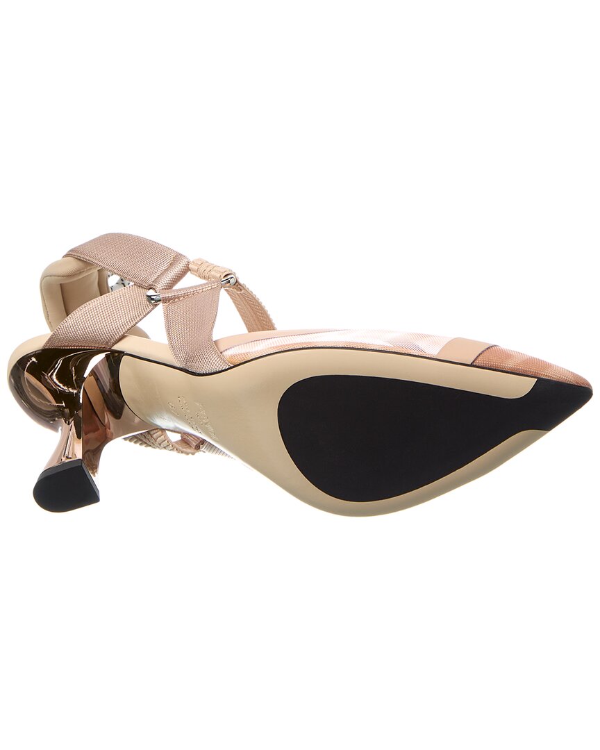 Fendi Colibri Ff Mesh & Leather Slingback Pump