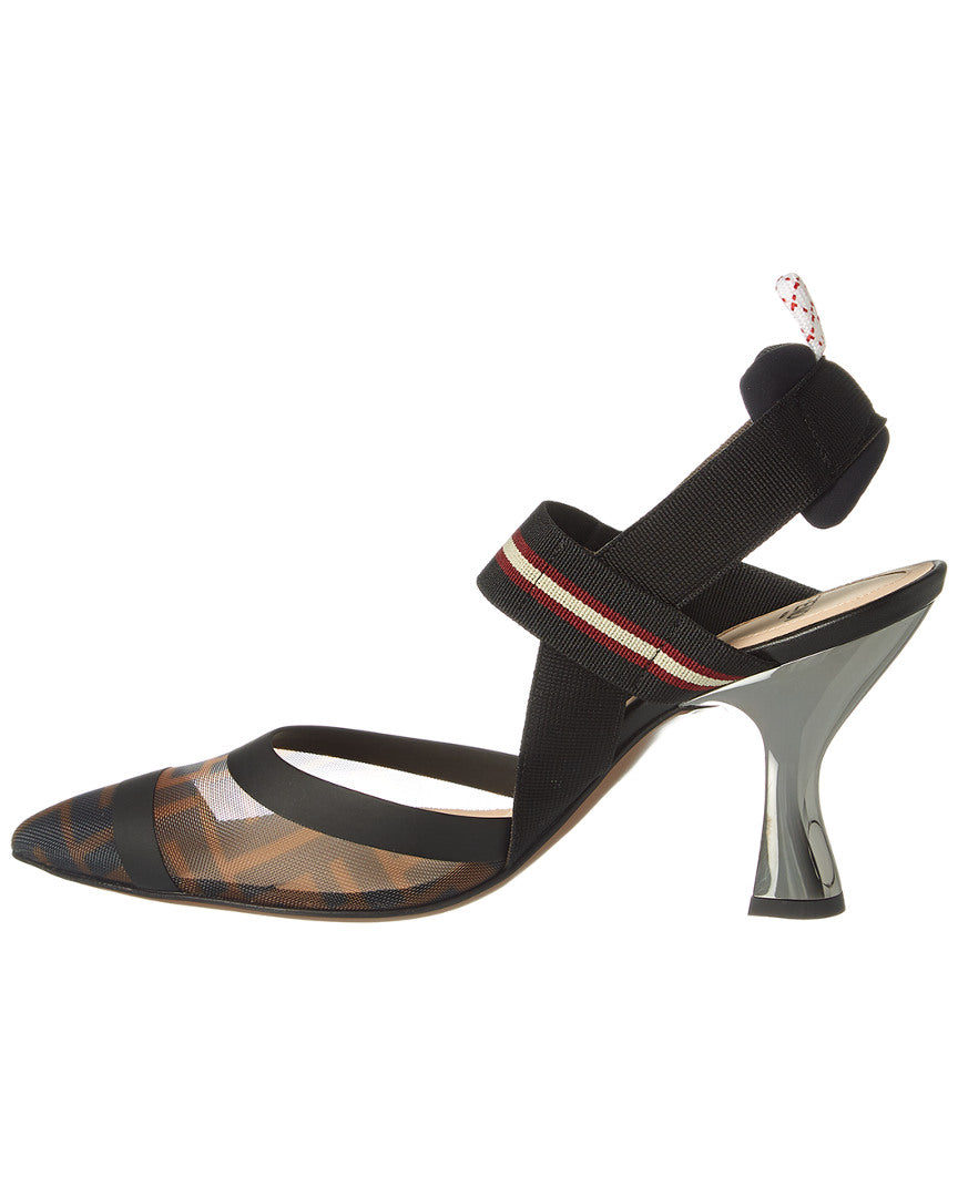 Fendi Tech Mesh Slingback Pump