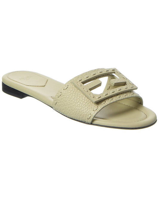 Fendi Ff Baguette Leather Sandal