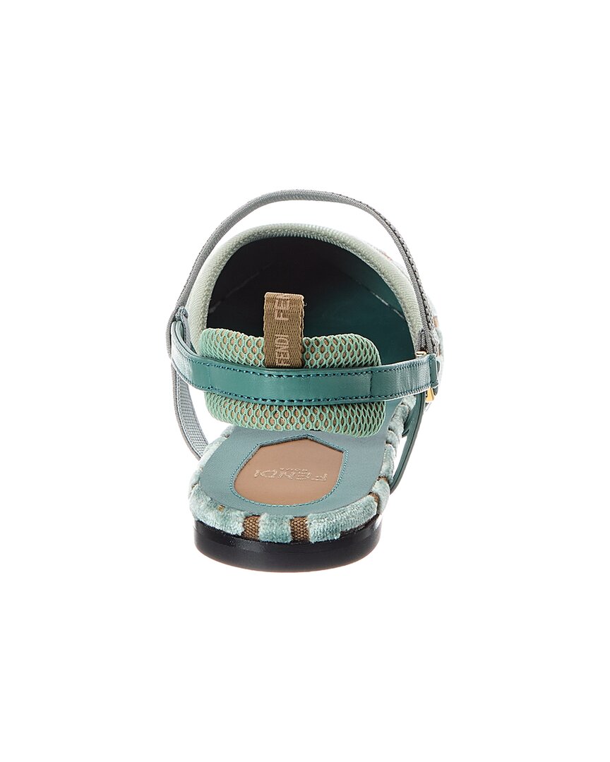 Fendi Colibri Lite Ff Jacquard Velvet Flat