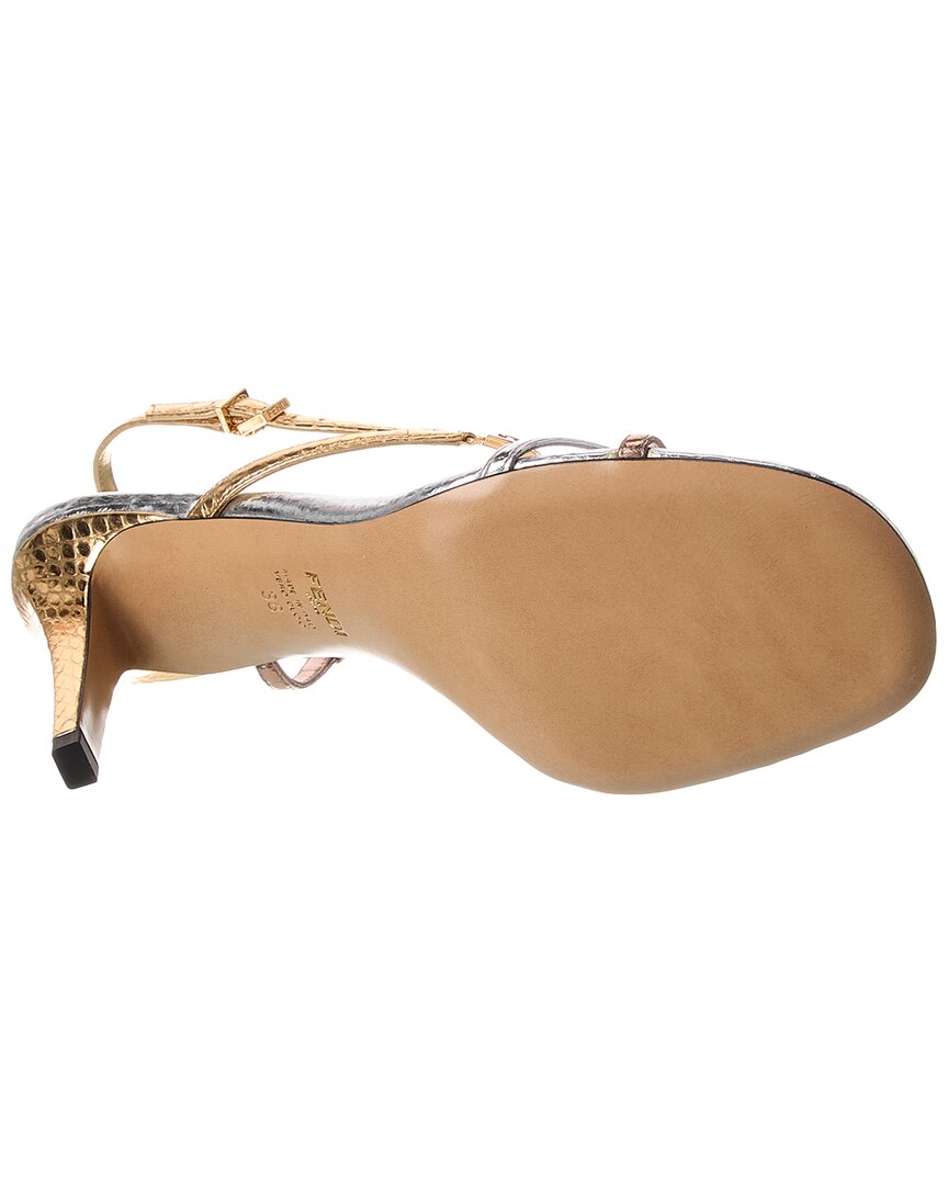 Fendi Ffold Snakeskin Sandal