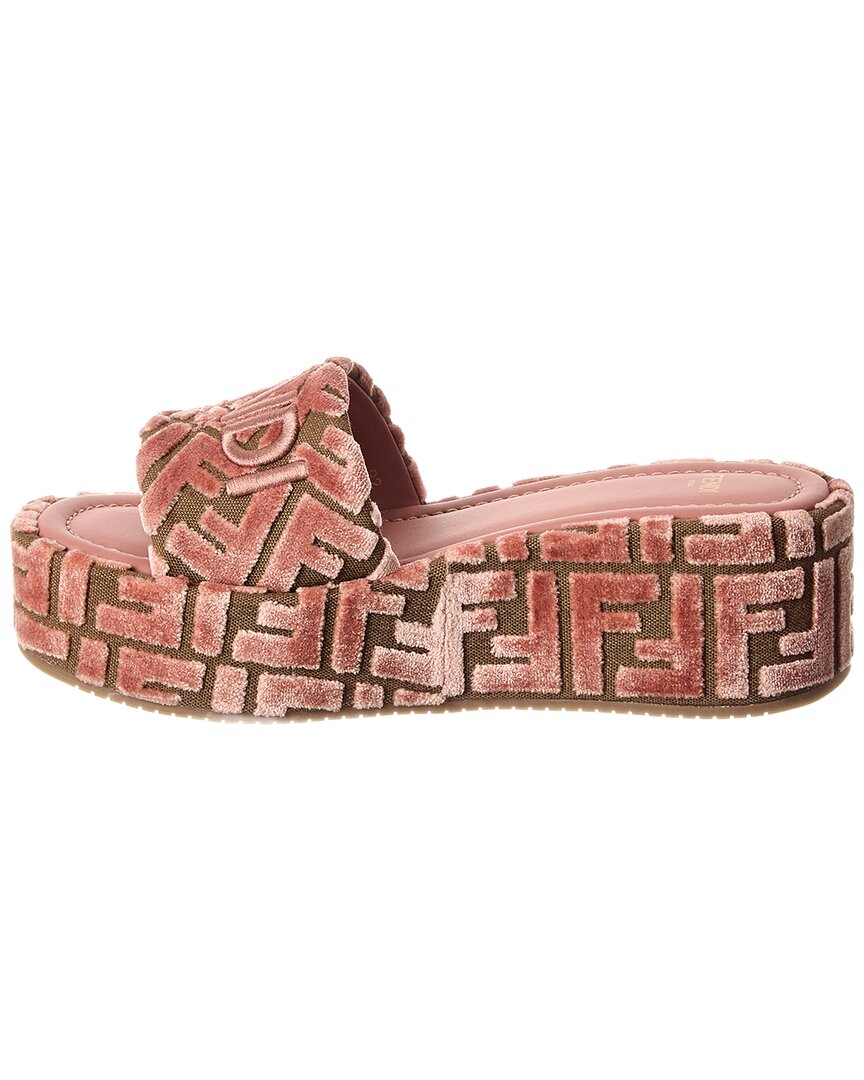 Fendi Sunshine Velvet Platform Sandal