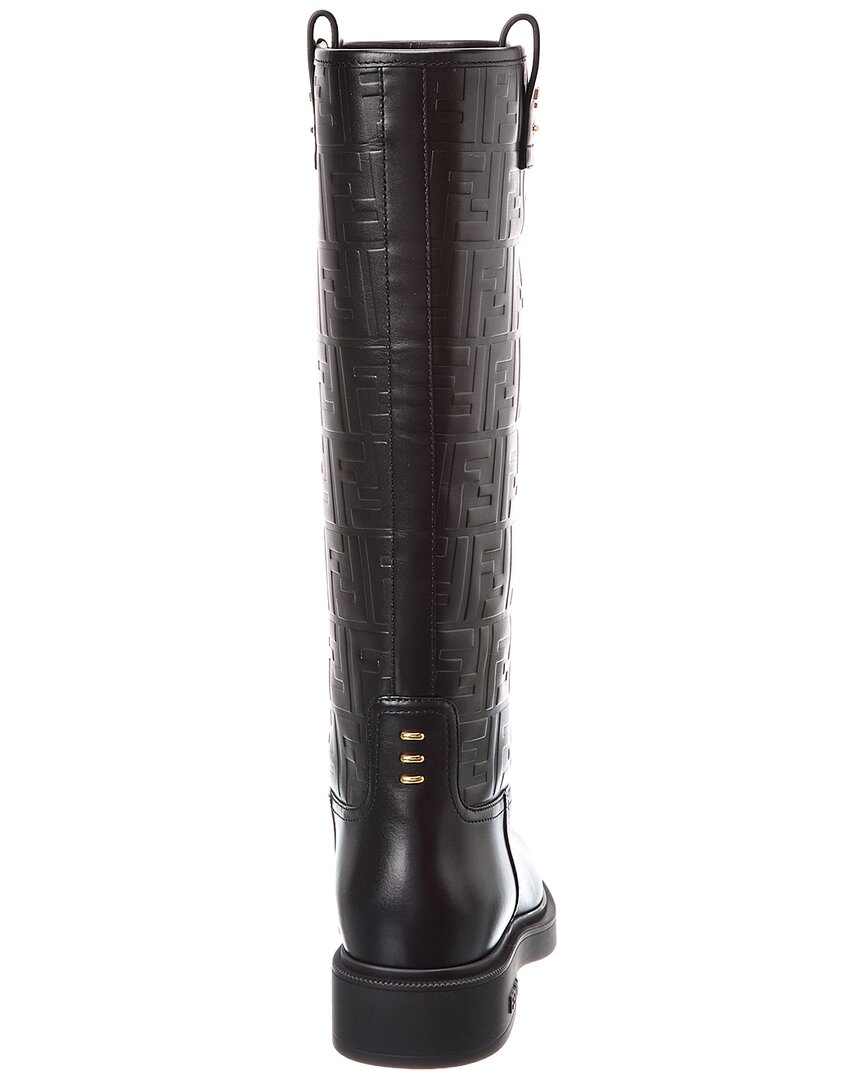 Fendi Filo Ff Leather Knee-High Boot