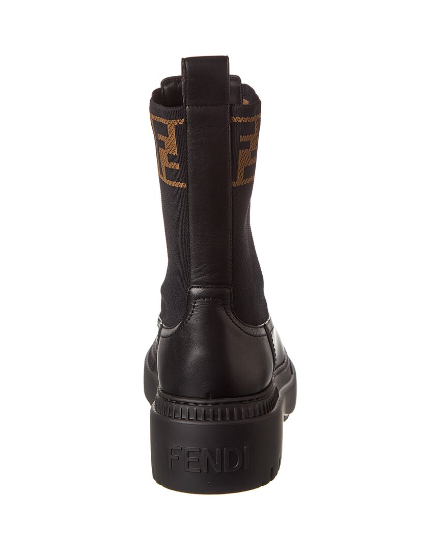Fendi Domino Leather Biker Boot