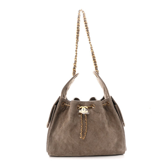 Chanel Suede Quilted Small Chanel 25 Handbag - Rovelle Bags