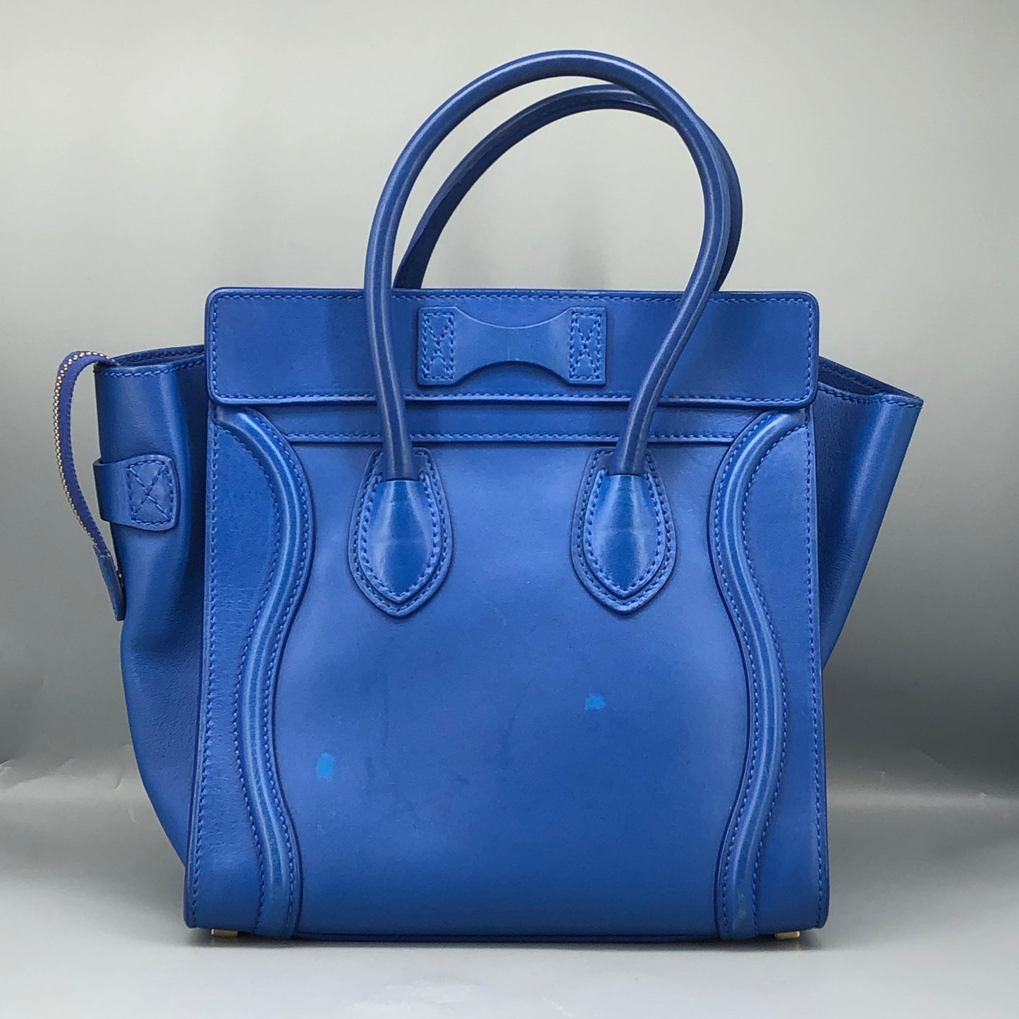 Celine Royal Blue Smooth Leather Luggage Handbag