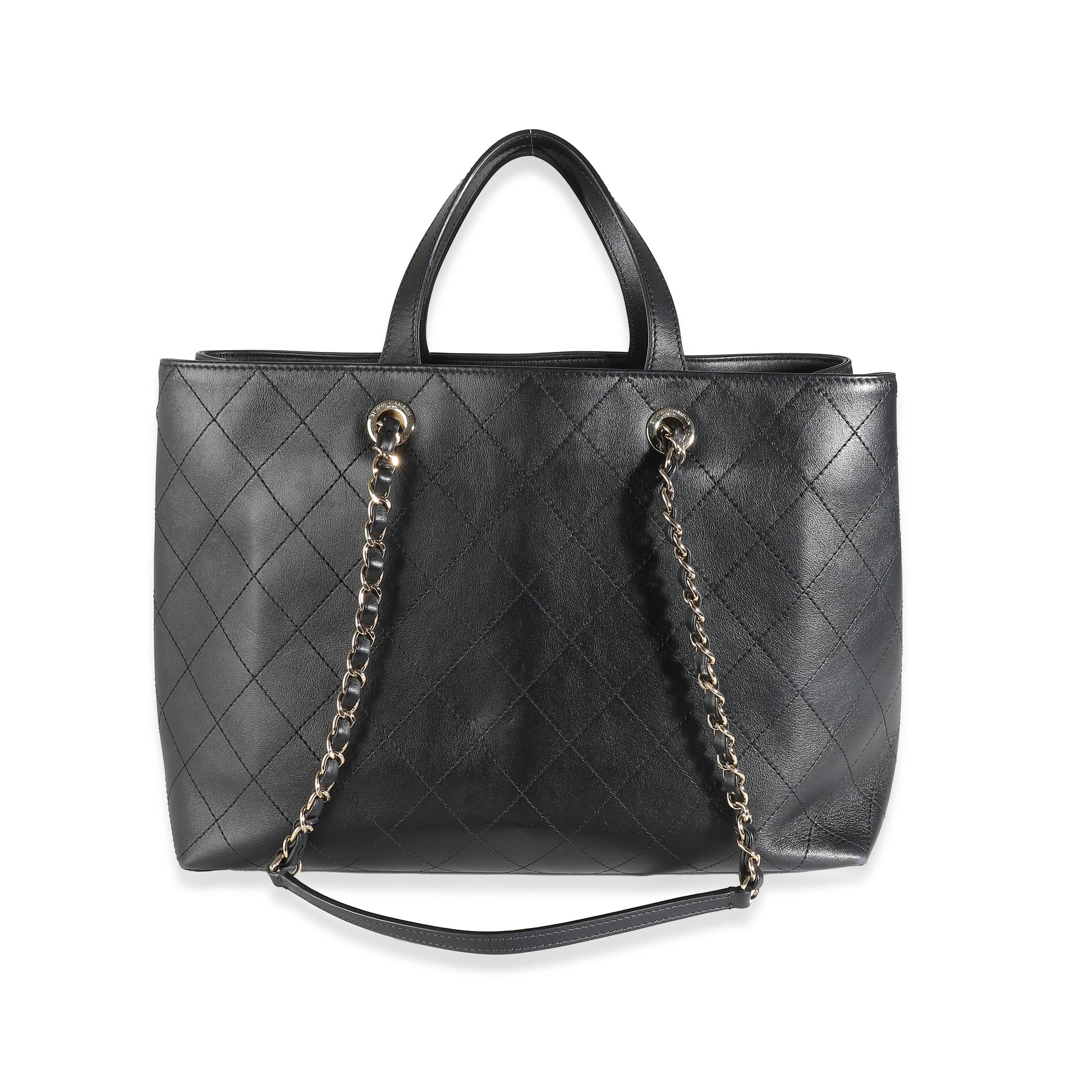 Chanel Black Quilted Calfskin Large Serial Tote Bag - Rovelle Bags