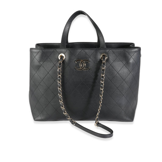 Chanel Black Quilted Calfskin Large Serial Tote Bag - Rovelle Bags