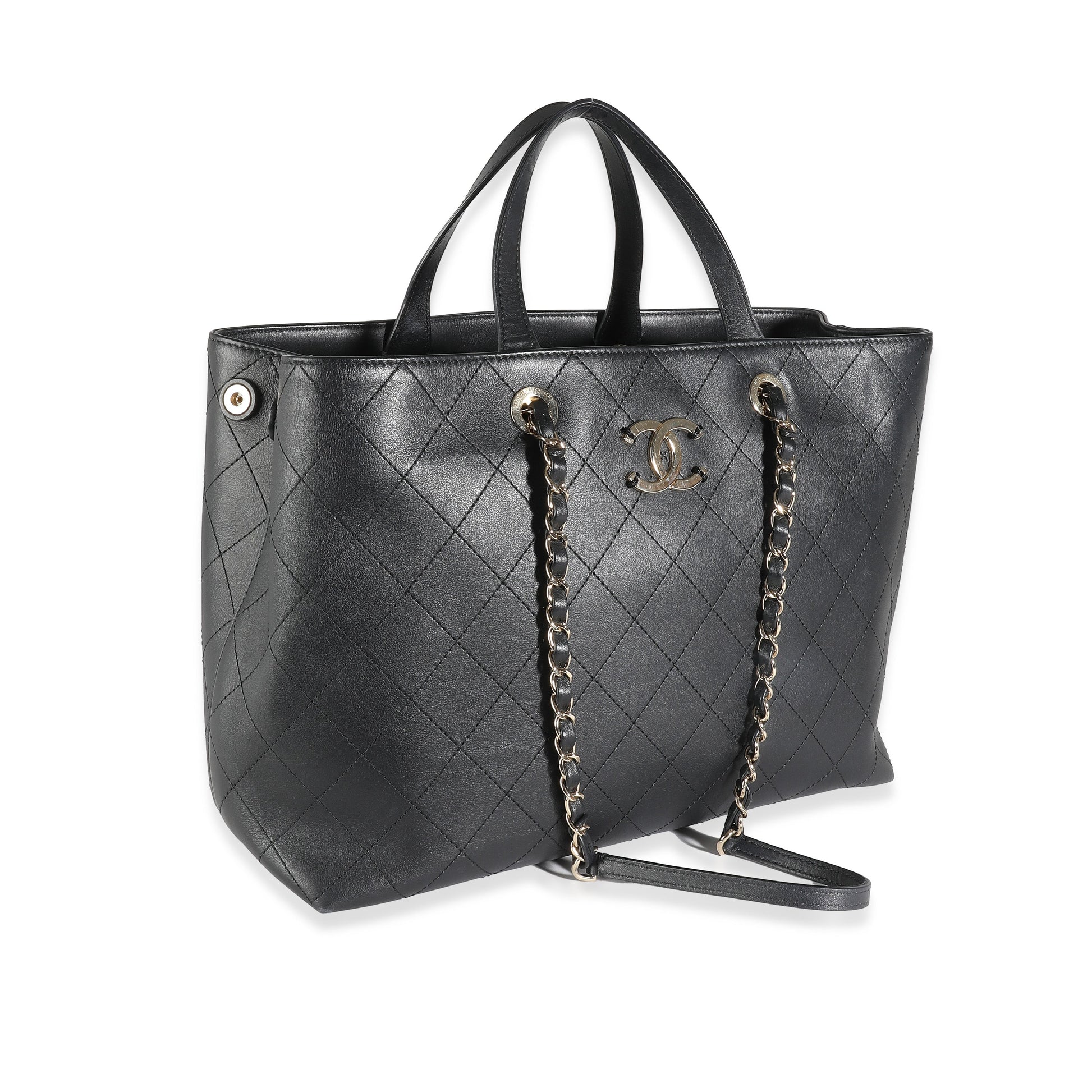 Chanel Black Quilted Calfskin Large Serial Tote Bag - Rovelle Bags