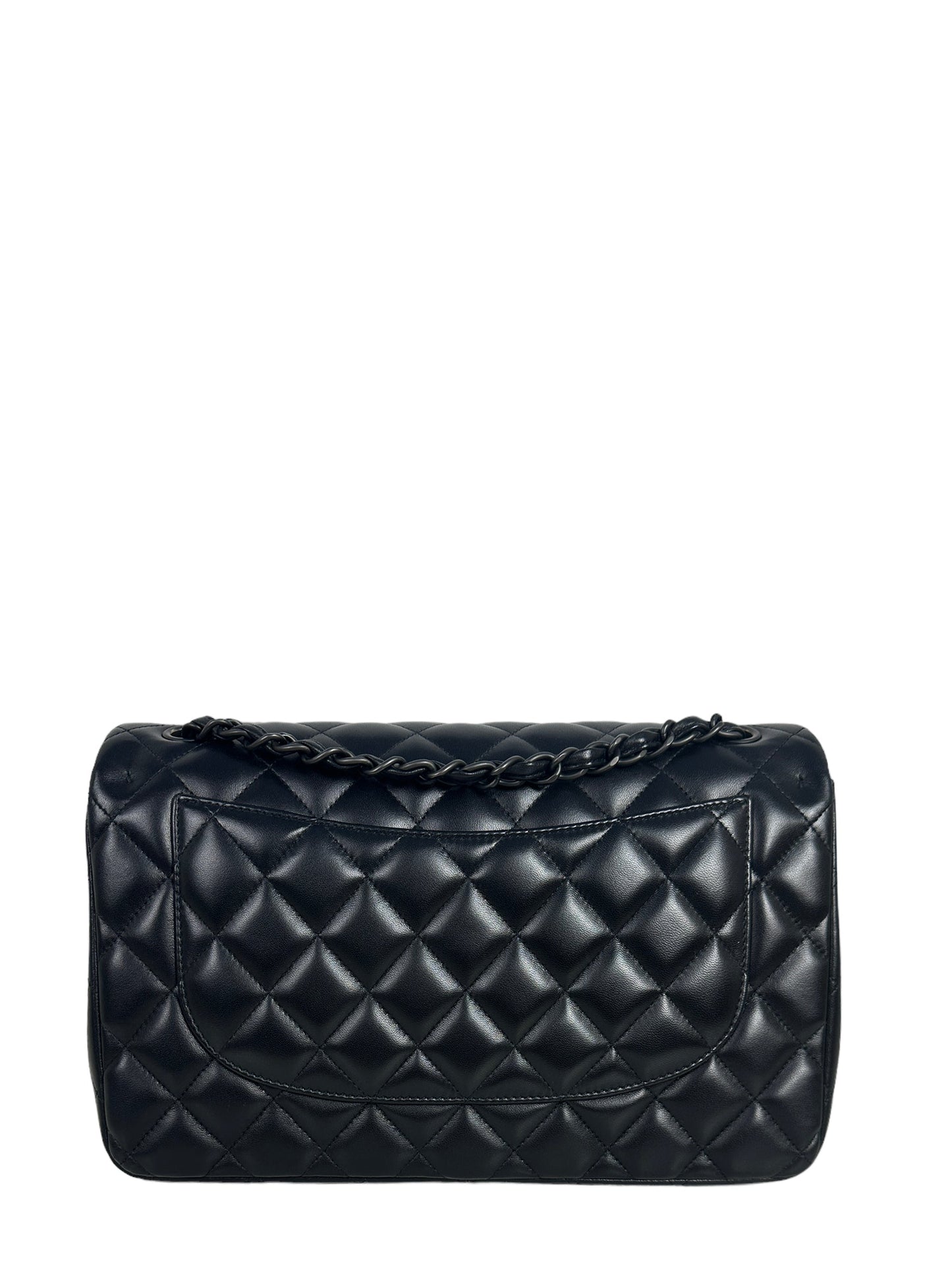Chanel SO Black Lambskin Leather Quilted Flap Bag - Rovelle Bags