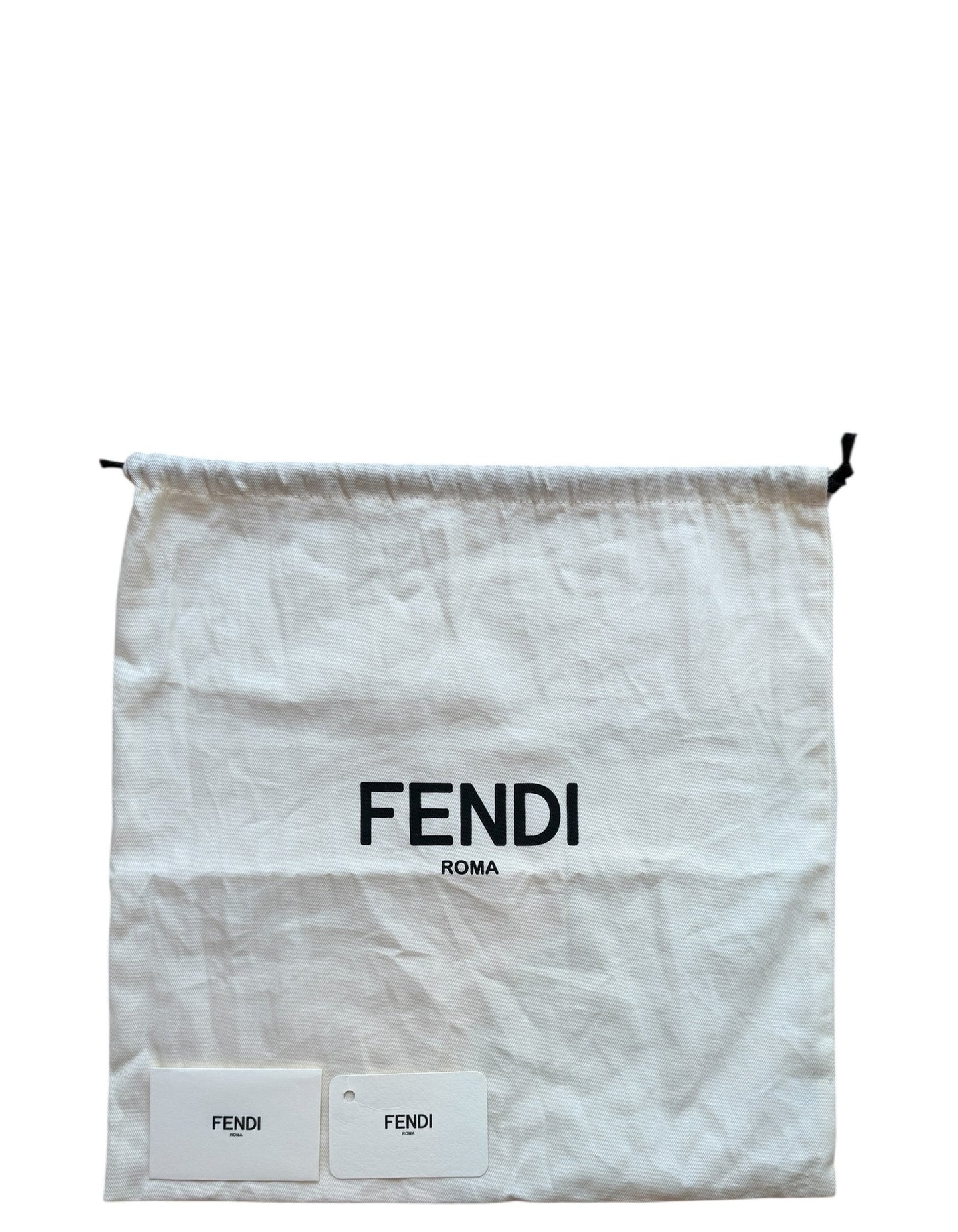 Fendi Black Embossed Logo 1974 Medium Baguette NM Bag