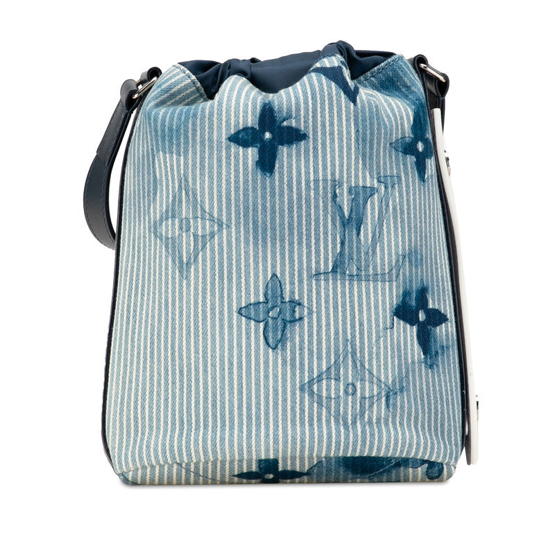 Louis Vuitton Monogram Water Sac Maran Messenger Bag Shoulder Bag M57830 Blue Navy Cotton Linen LOUIS VUITTON