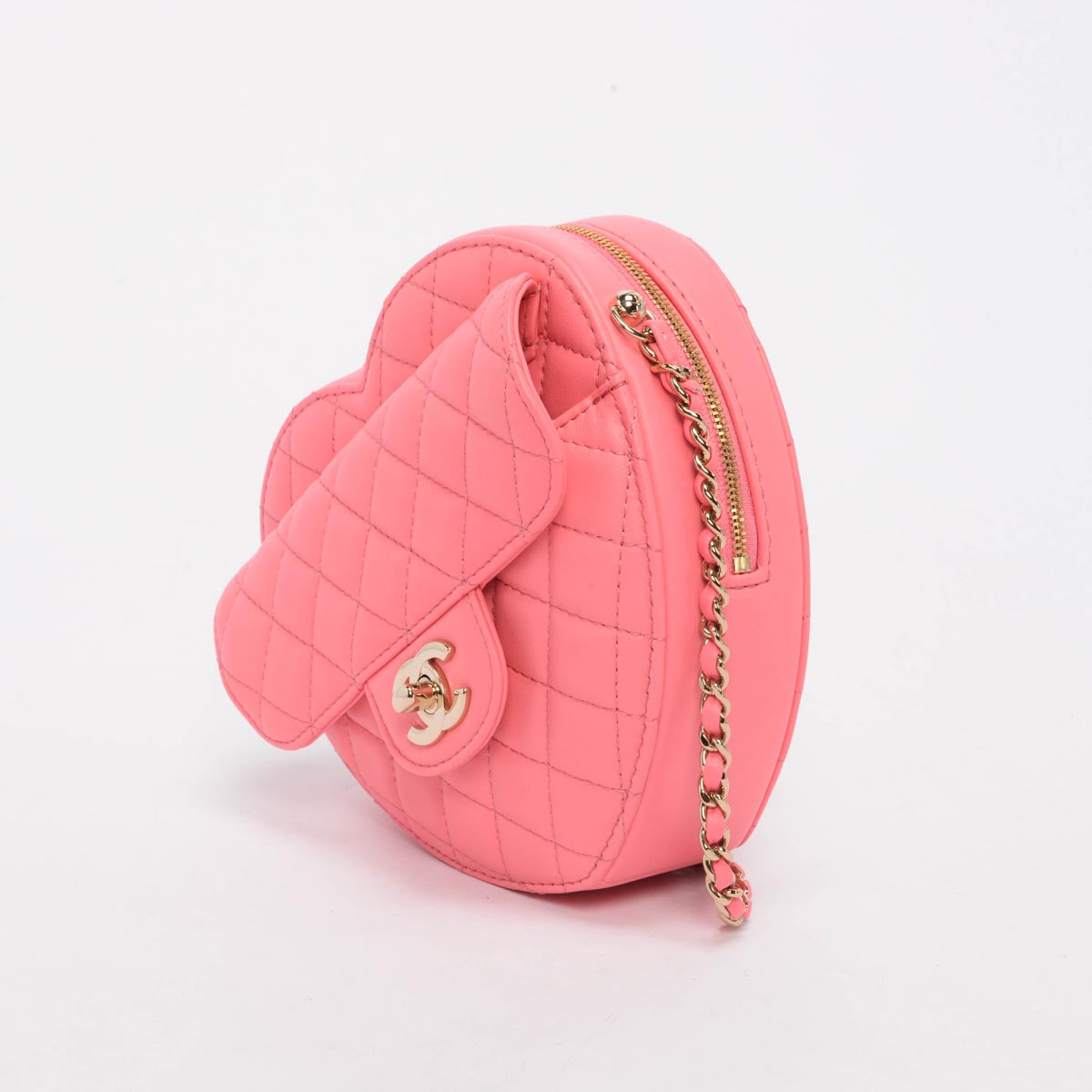 Chanel Pink Quilted Lambskin CC In Handbag - Rovelle Bags