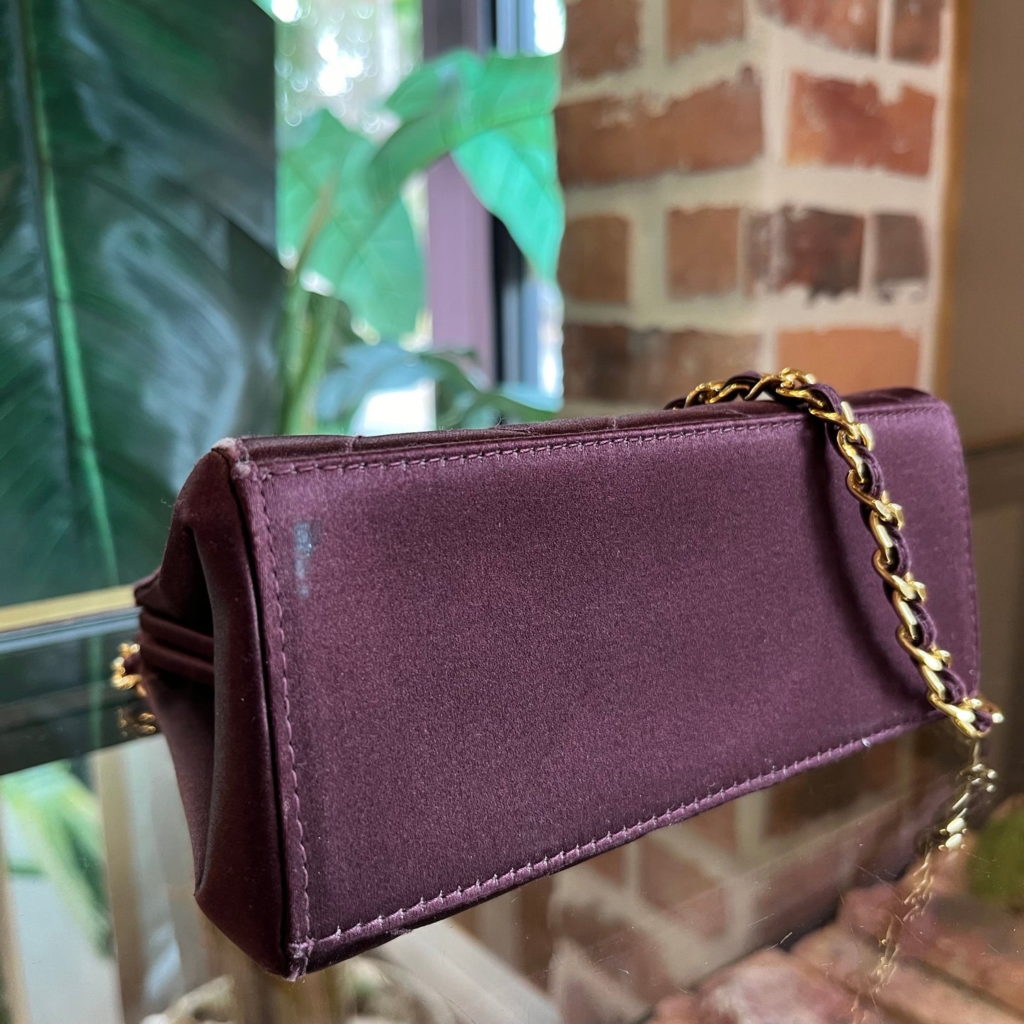 Chanel Silk Plum Colored Handbag - Rovelle Bags