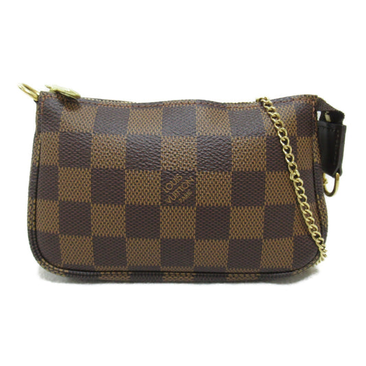 Louis Vuitton Mini Pochette Accessoires Damier Accessoires Pochette Bag PVC Linen Damiere Black N58009