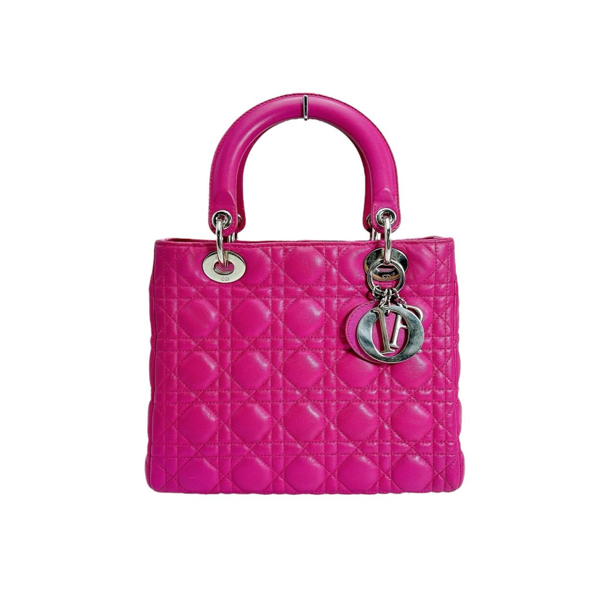 Dior Handbag lambskin Lambskin Pink 2WAY handbag Canage