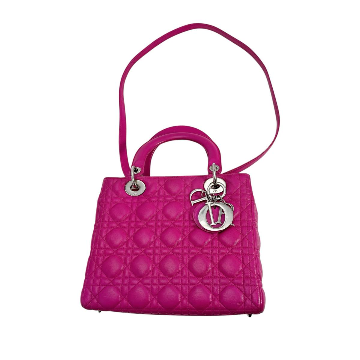 Dior Handbag lambskin Lambskin Pink 2WAY handbag Canage