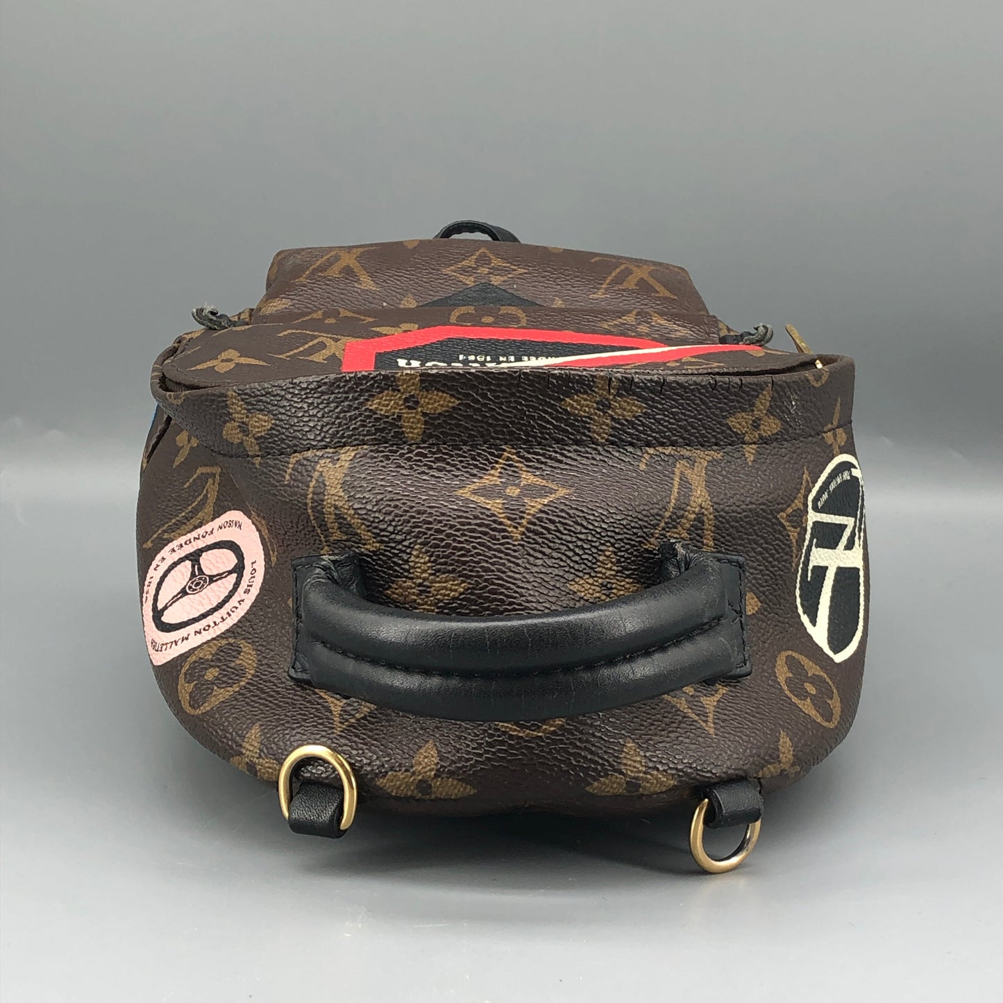 Louis Vuitton Mini Palm Springs Backpack World Tour Patch Monogram Canvas