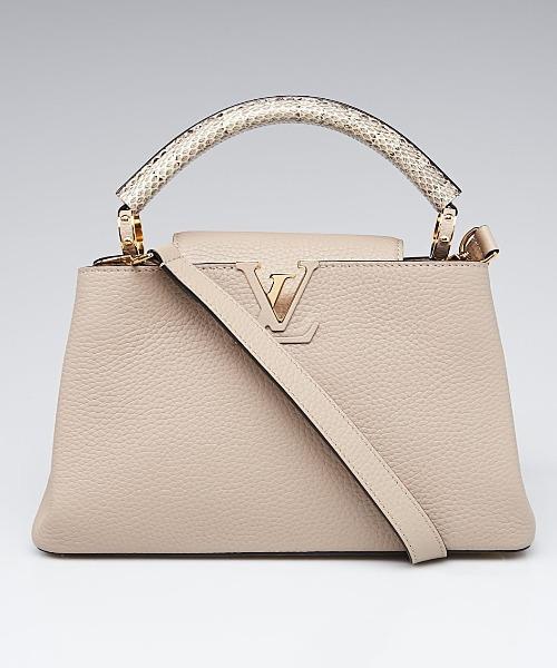 Louis Vuitton Capucines BB Taurillon Leather Python Galet Gray