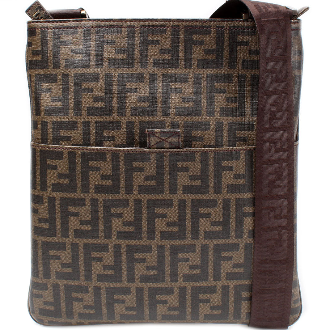 Fendi 7VA207 Spalmati Zucca Flat Messenger Bag