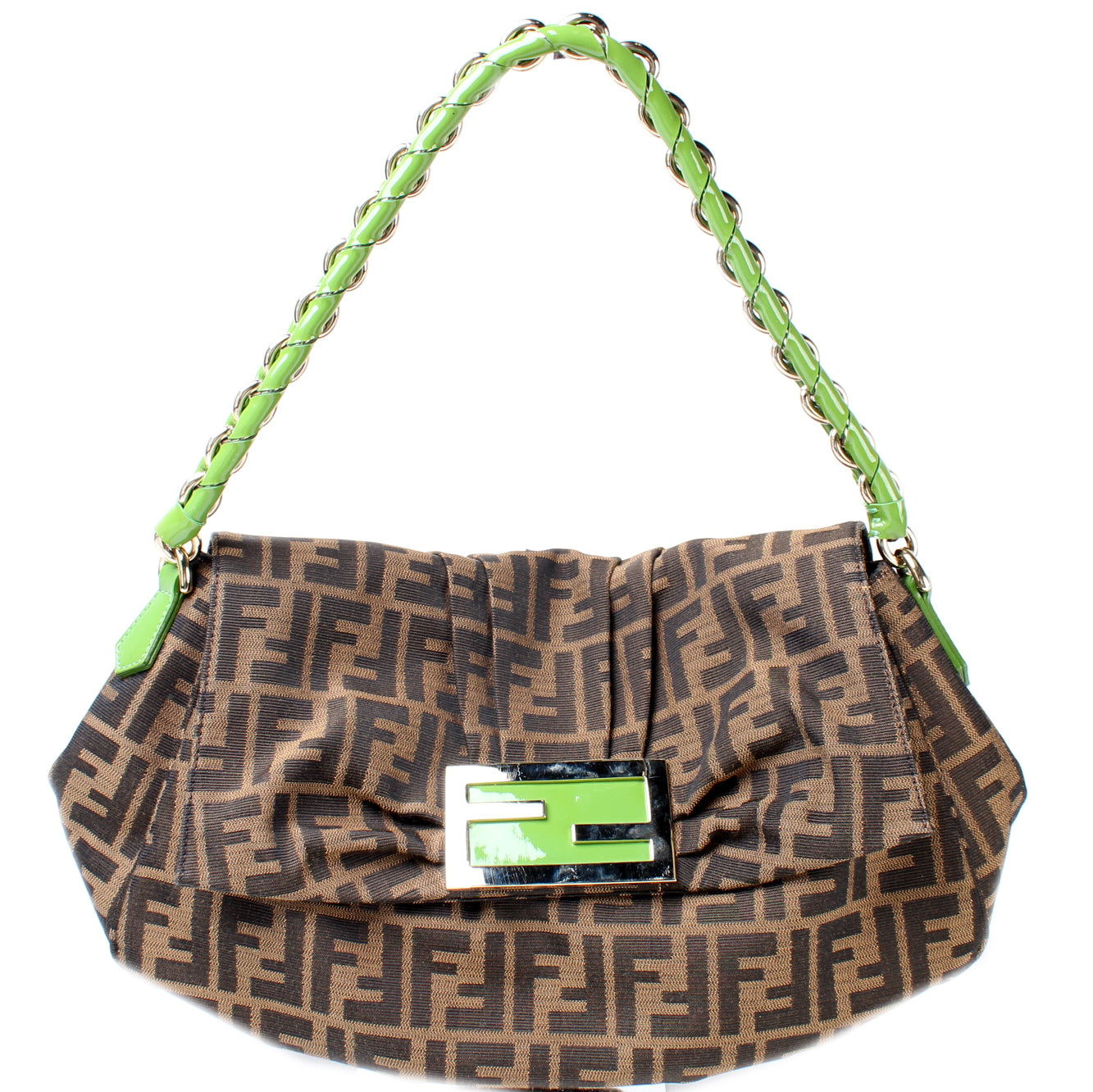 Fendi 8BR614 Zucca Mia Flap Bag