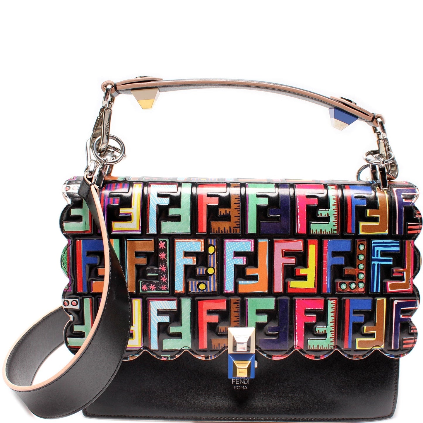 Fendi 8M0381 Kan I FF Patent Leather Small Bag